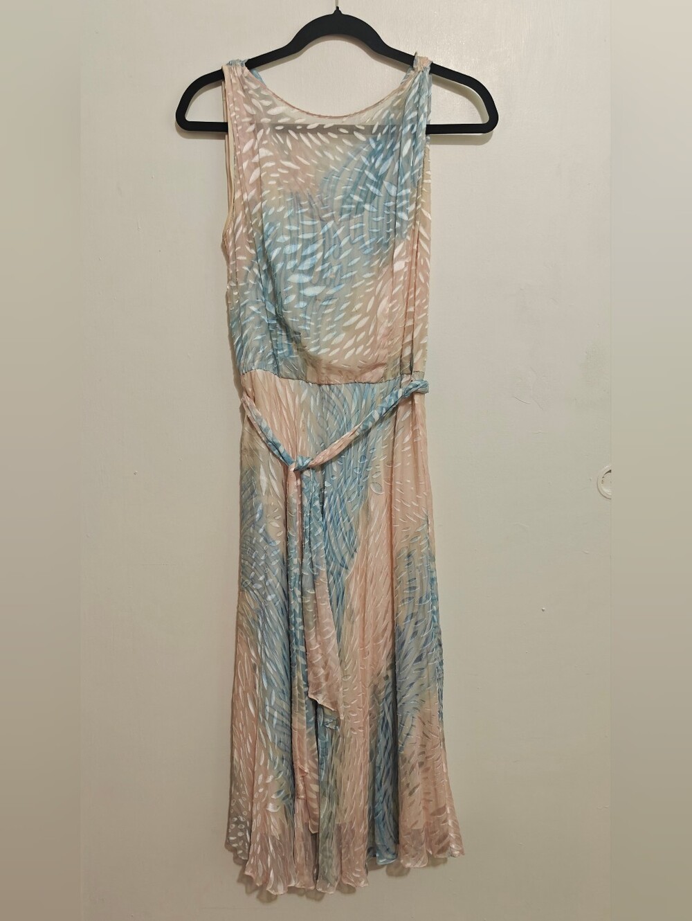 Vintage Silk Pastel Dress - Pink & Blue
